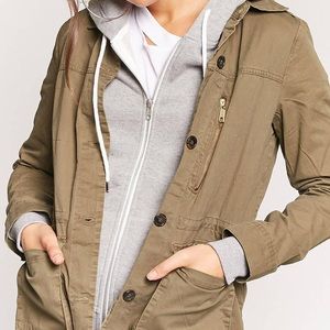 Olive Cotton Utility Jacket